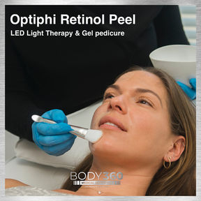 medical grade Retinol peel, LED phototherapy, and a gel pedicure whilst you relax under th
