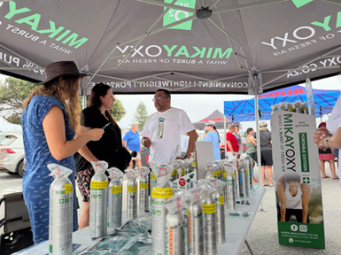 MikayOxy brand at the Trans Agulhas with the product, Oxygen in a CAN /  Lion’s Mane Mushroom and Reishi Mushroom