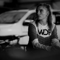 Lady Wearing Block Jersey MX Motocross Dirt Bike Clothing