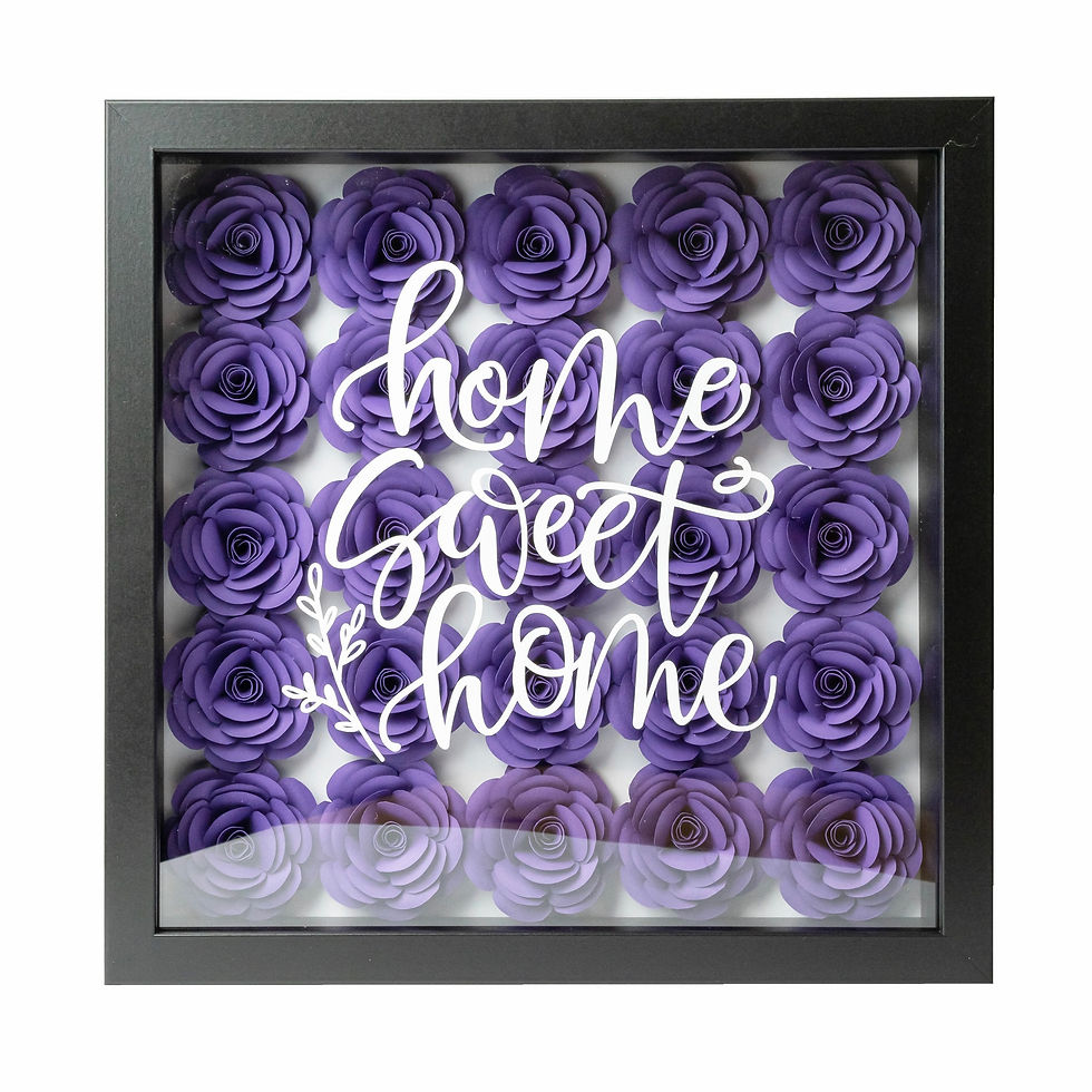 Thumbnail: Purple Paper Flower in Shadow Box Frame