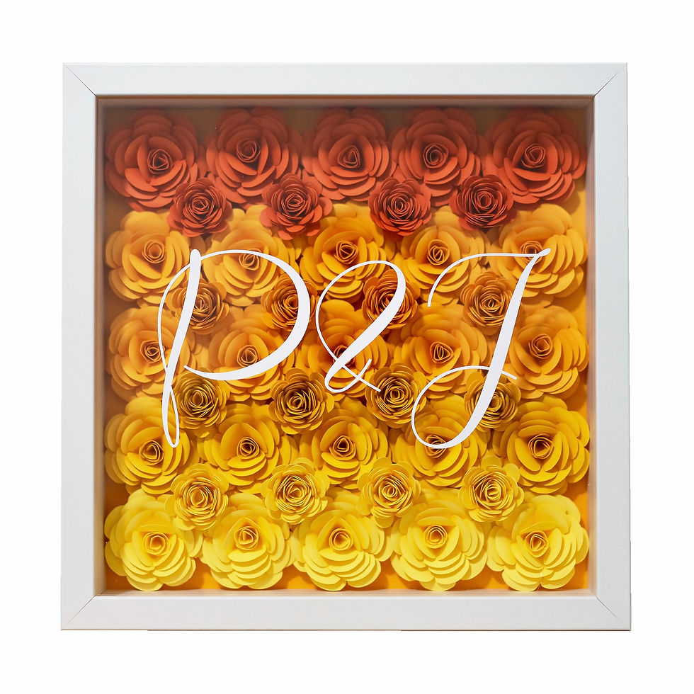 Thumbnail: Orange Roses Flower Shadow Box 25x25cm