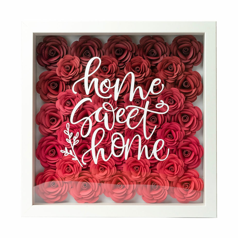 Thumbnail: Red Paper Flower in Shadow Box Frame