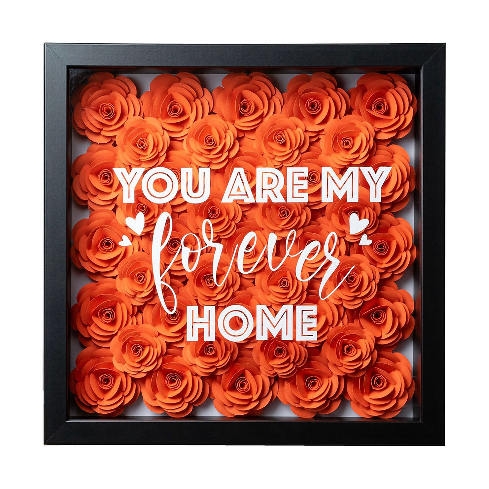 Thumbnail: Orange Roses Flower Shadow Box 25x25cm