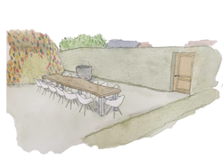 Eetgedeelte moestuin