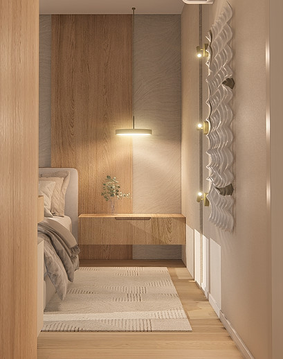 quarto amadeirado minimalista