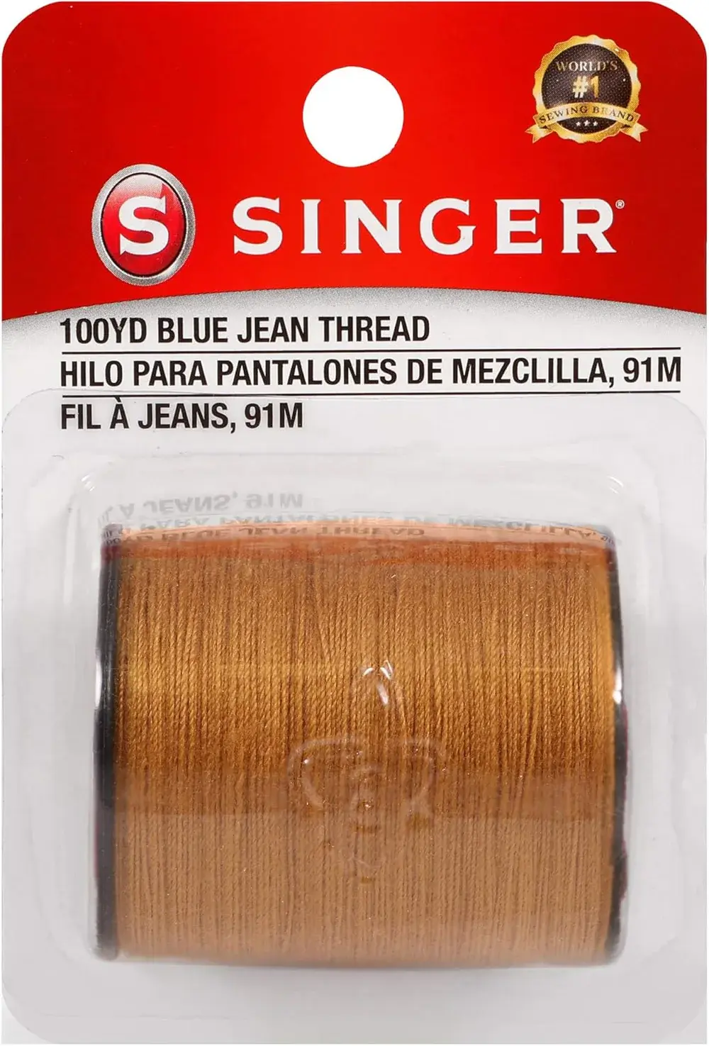 SINGER 67120 Blue Jean Thread, 100 Yards, Old Gold