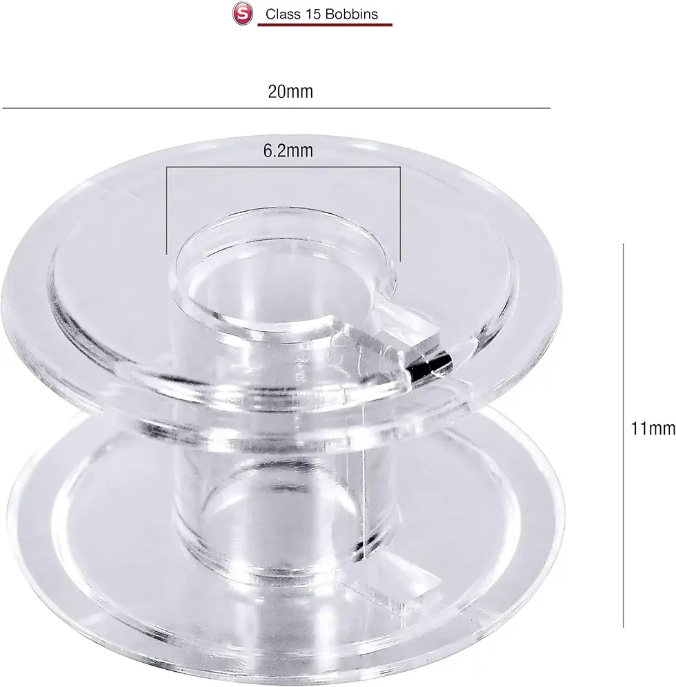Thumbnail: SINGER Bobbins Class 15 Transparent Plastic Bobbins – Replacement Bobbins for Se