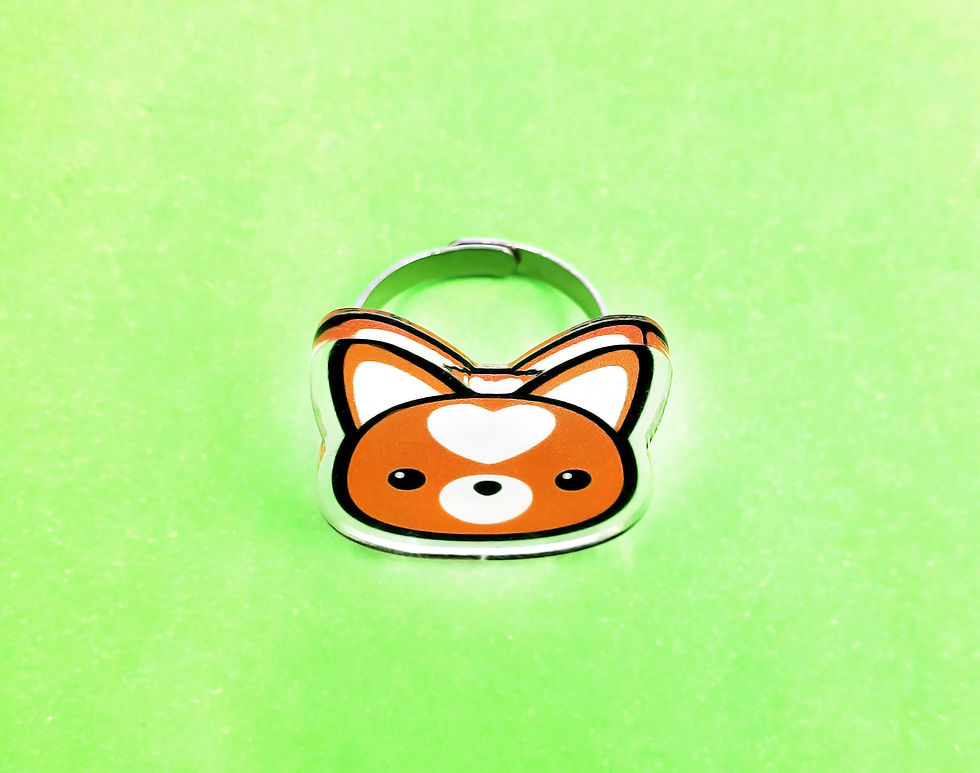 Thumbnail: Shiba Inu Ring: Kawaii Puppy Dog Adjustable Ring