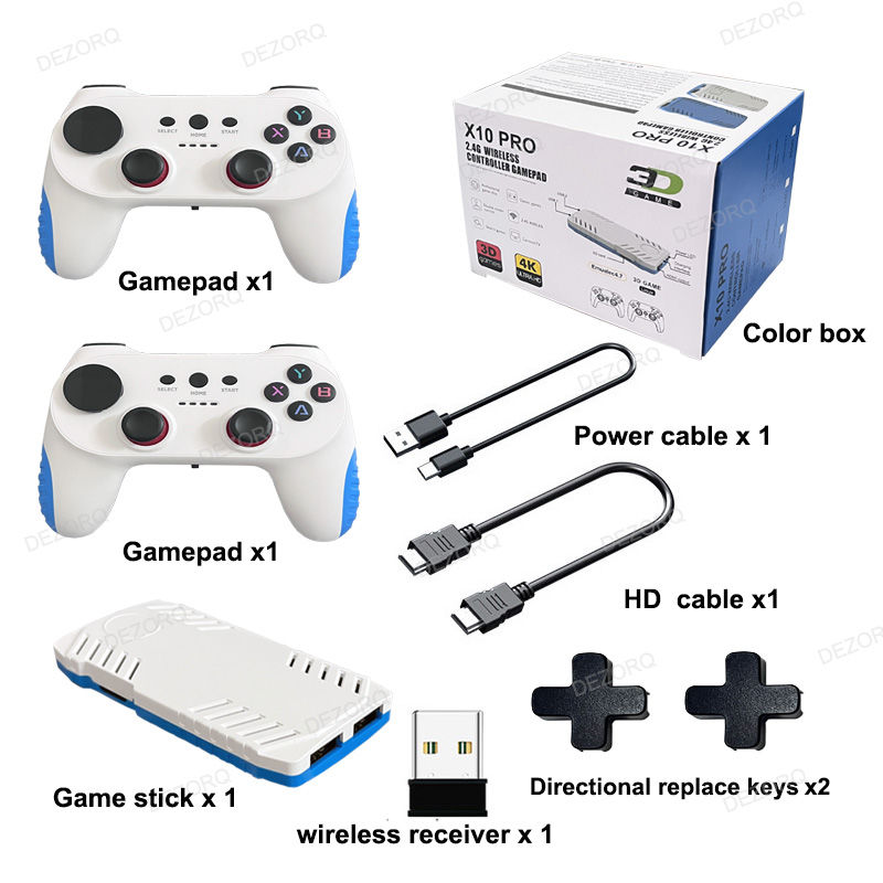 128G X10 PRO GameStick 4K HD TV Video Game Console 3D Games 40+Simulators S905 x