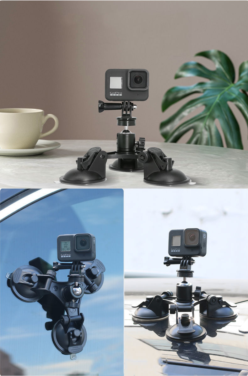 Thumbnail: Suction Cup Camera Car Mount With Tripod Adapter Phone Holder for GoPro Hero 13 