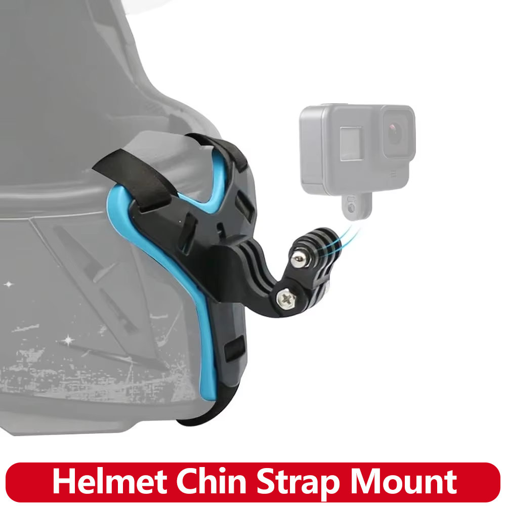 Motorcycle Helmet Chin Strap Mount for GoPro Hero 13 12 11 10 9 8 DJI Osmo Insta