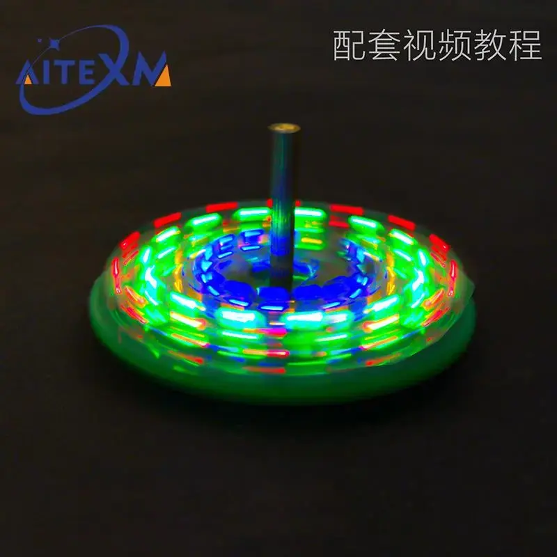 Thumbnail: Diy Electronic Kit LED Gyro DIY Welding Kit Rotating Lantern