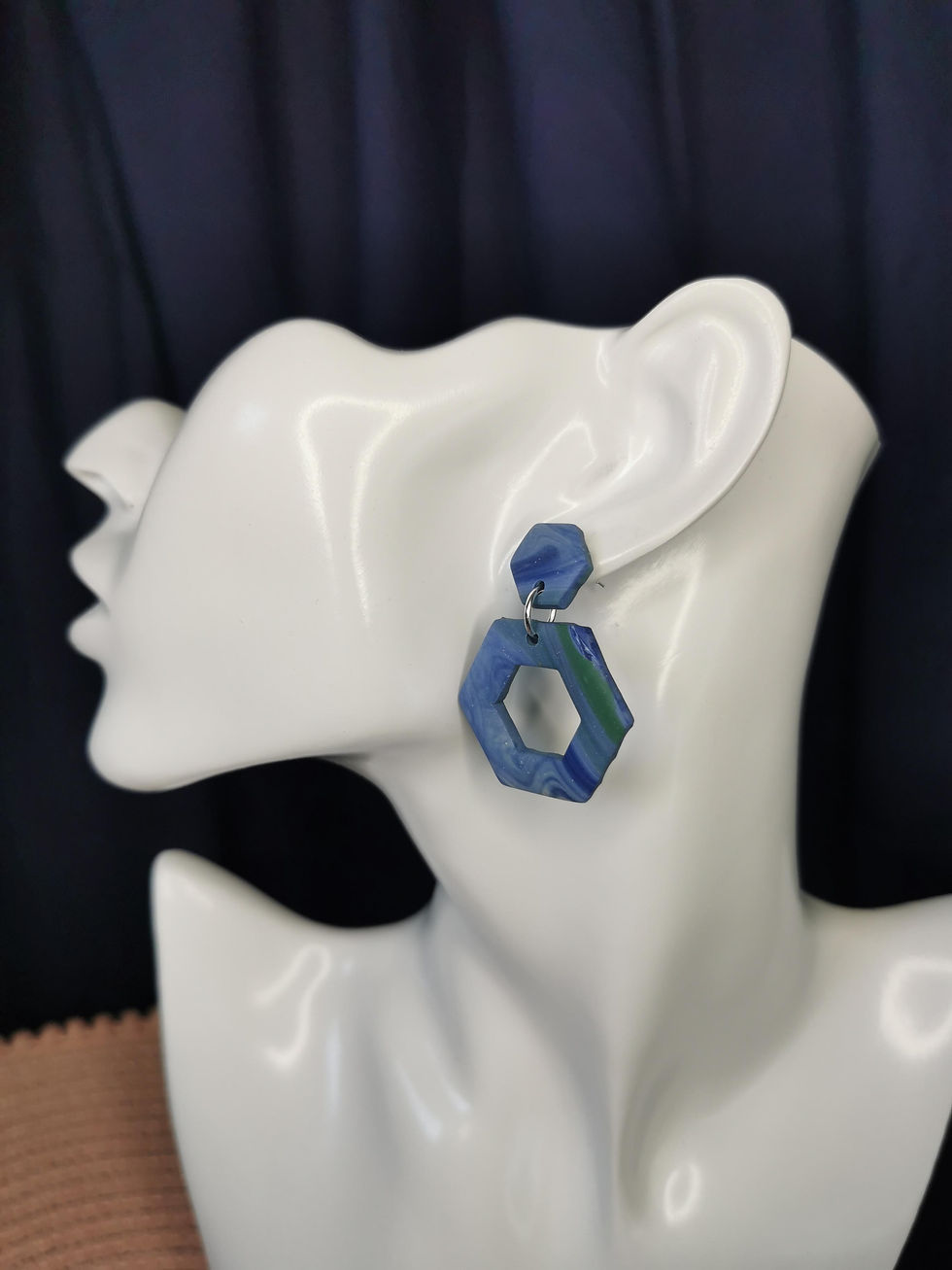 Clay Hexagon Dangle Earrings