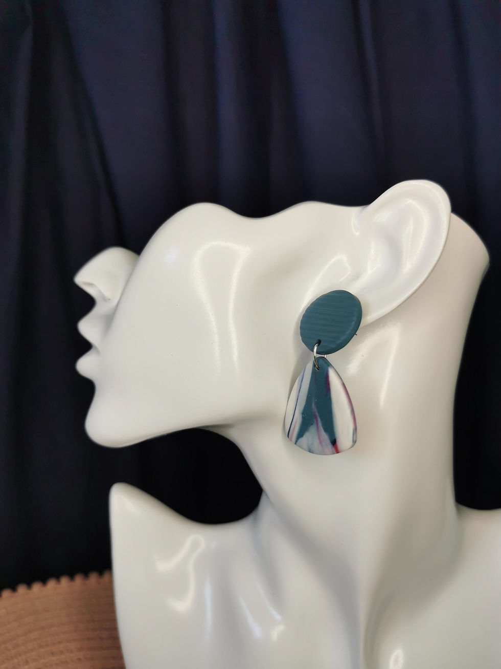 Clay Curved Triangle Earrings