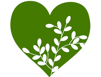 a green heart with plant symbolizing plant love