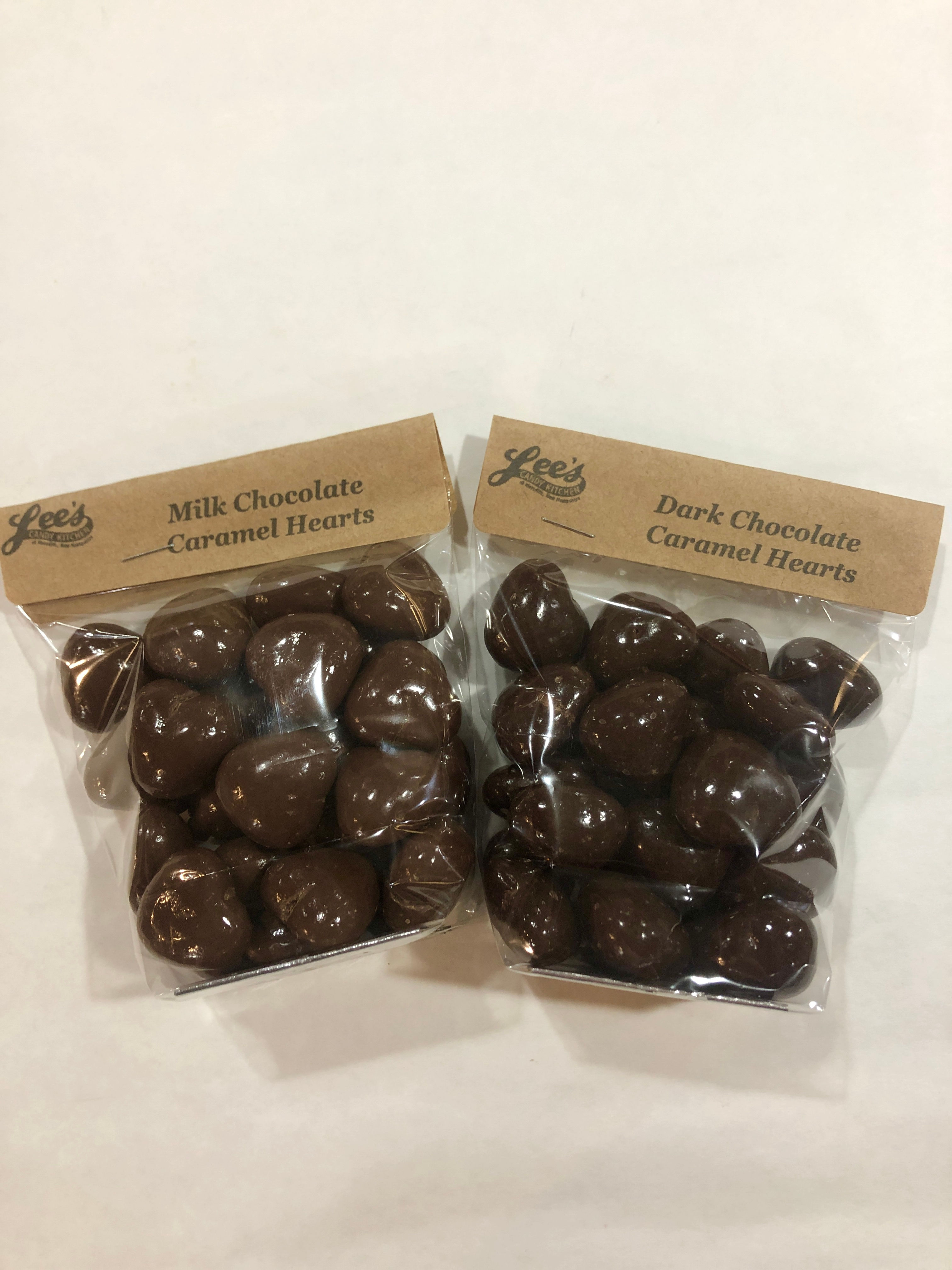 Chocolate Caramel Hearts 1/3 pound bag