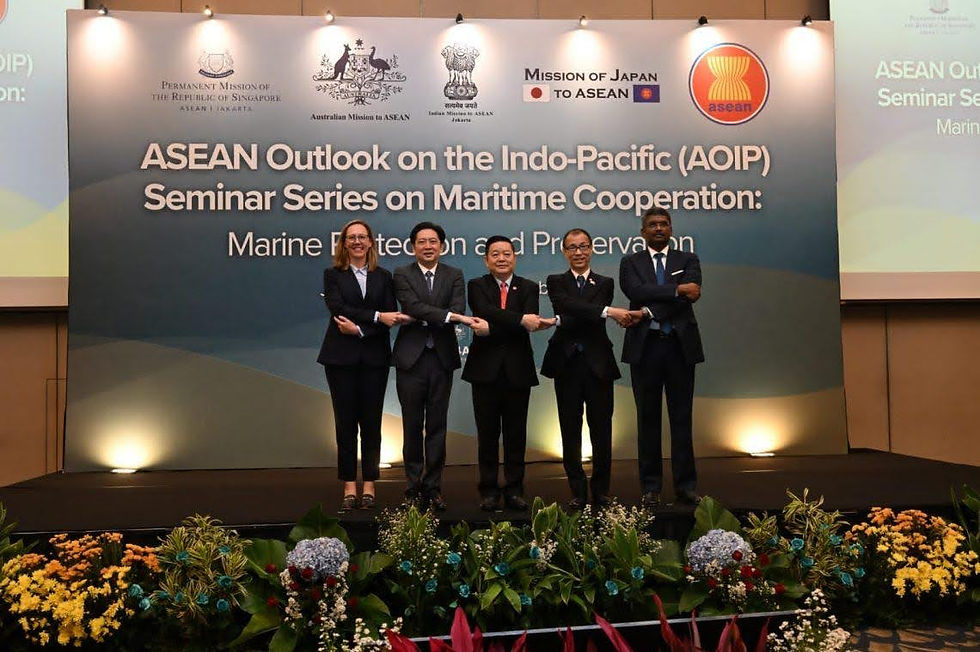 Secretary-General of ASEAN delivers the keynote address at the ASEAN Outlook on the Indo-Pacific (AOIP) Seminar Series. Image credit: The ASEAN Secretariat