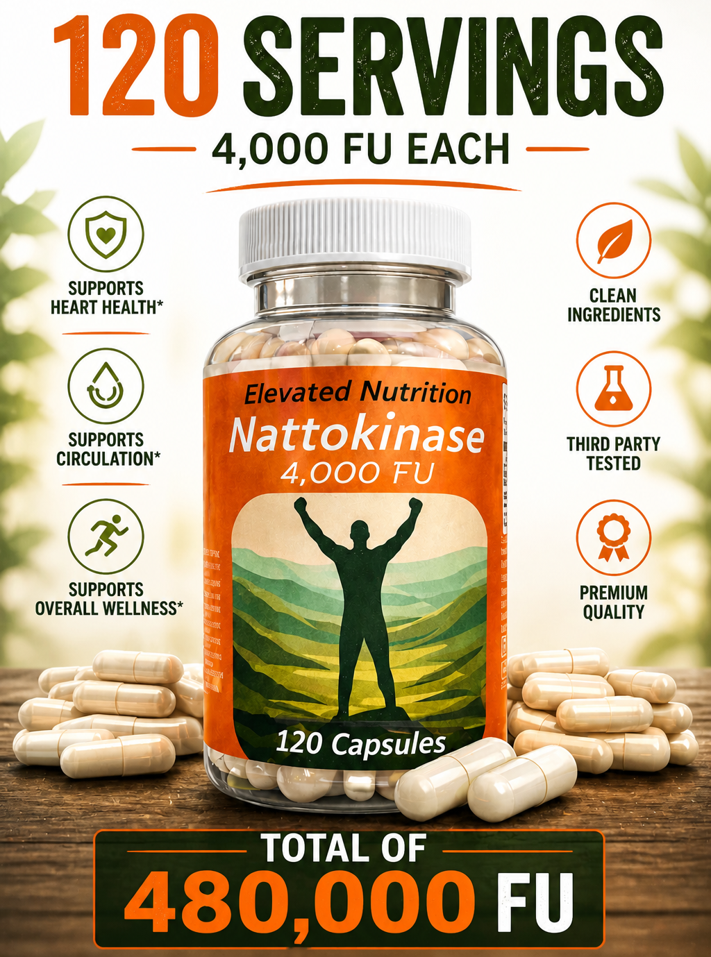 Nattokinase 4000 FU / 120 Servings