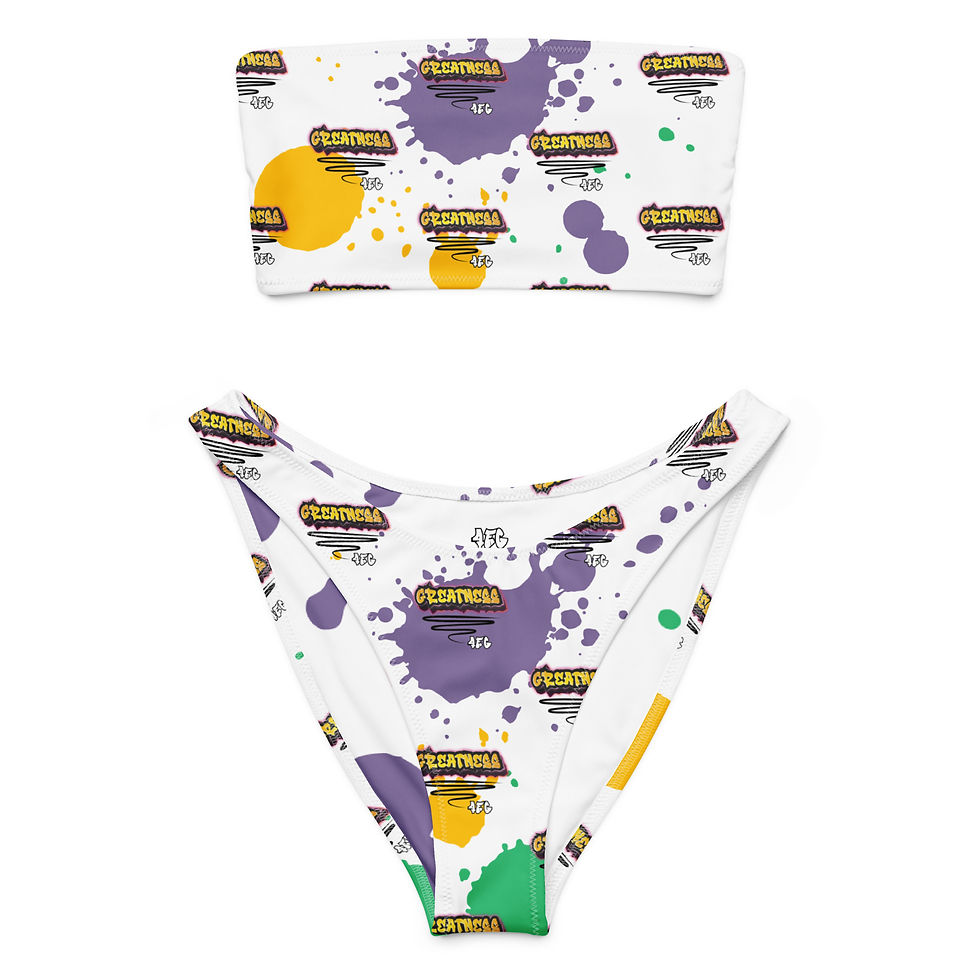 Thumbnail: Greatness Graffiti Splash Recycled Bandeau Bikini