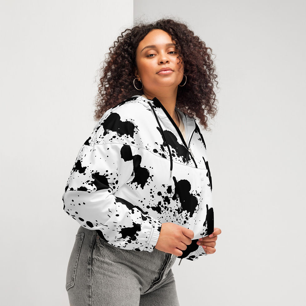 Thumbnail: Oil Splash Women’s Cropped Windbreaker
