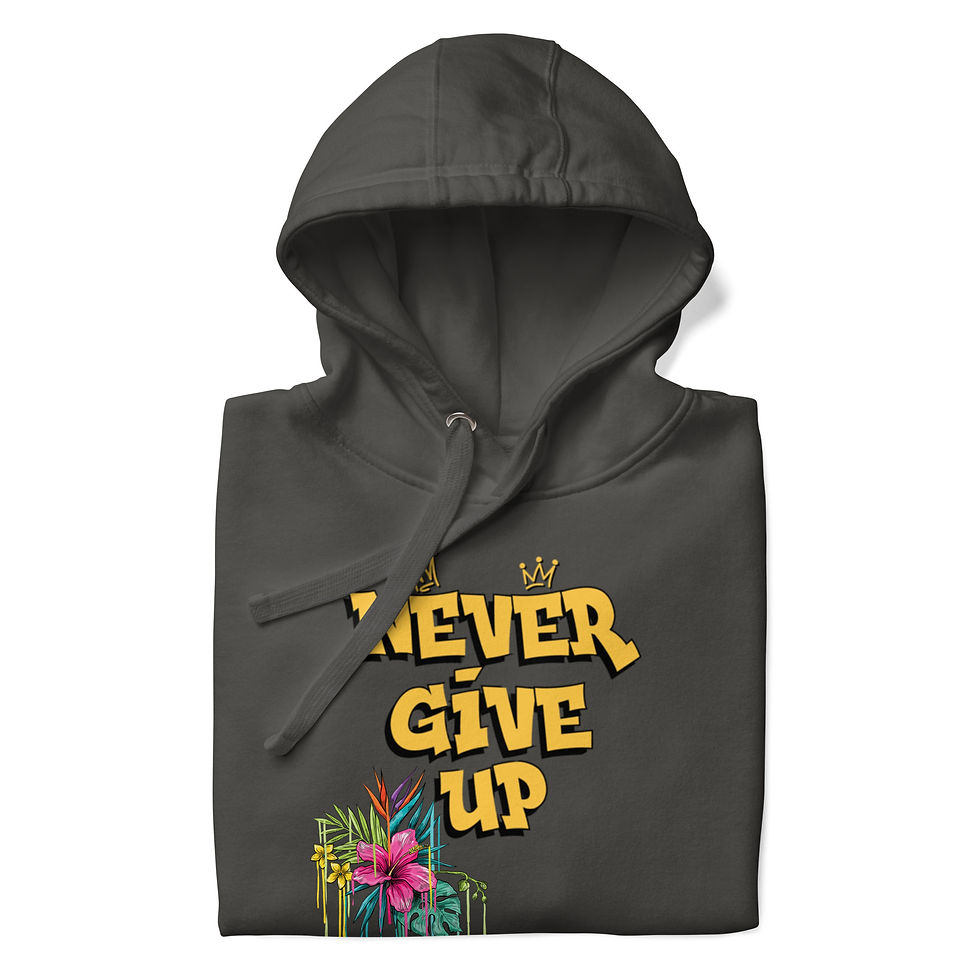 Thumbnail: Never Give Up/ Falling Flower Unisex Hoodie