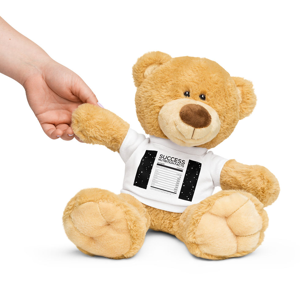 Success Nutrition Facts Sheet Teddy Bear With A T-Shirt