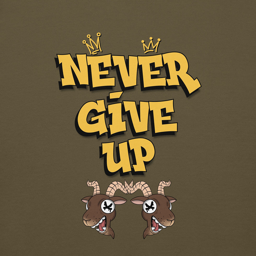 Thumbnail: Never Give Up/Double GOAT Unisex Hoodie