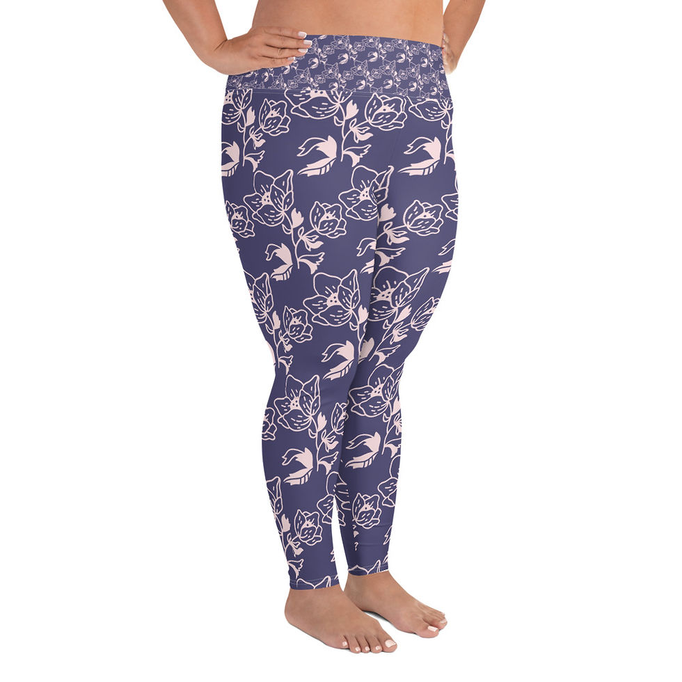 Thumbnail: Flowers All-Over Print Plus Size Leggings