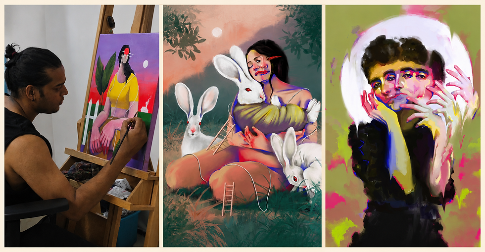 Painting Artist Sreenath, and his work styles.