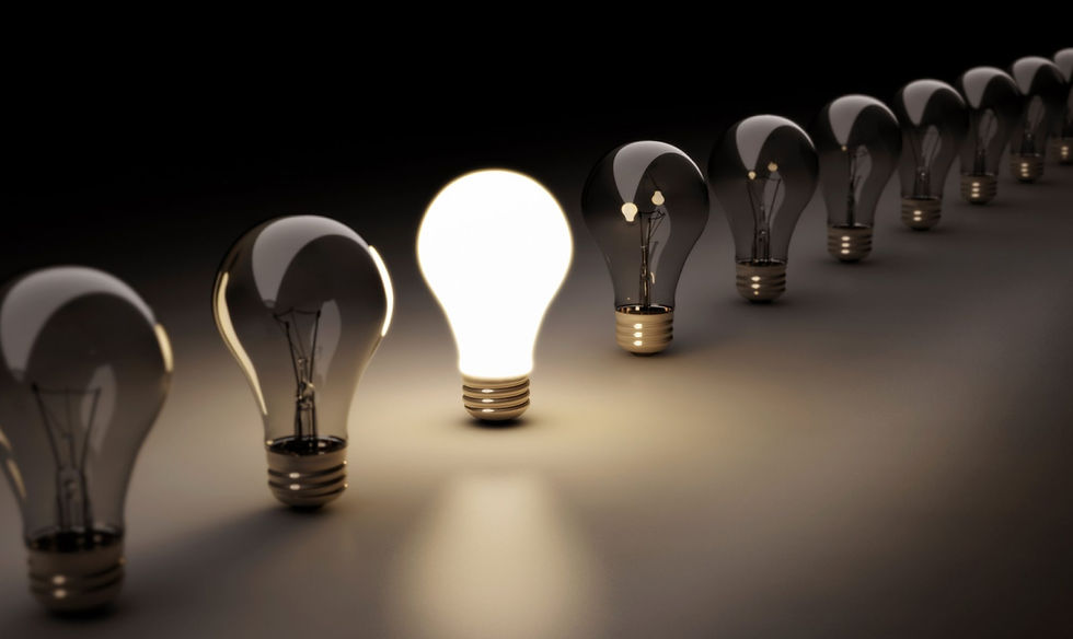 stand out. light bulb