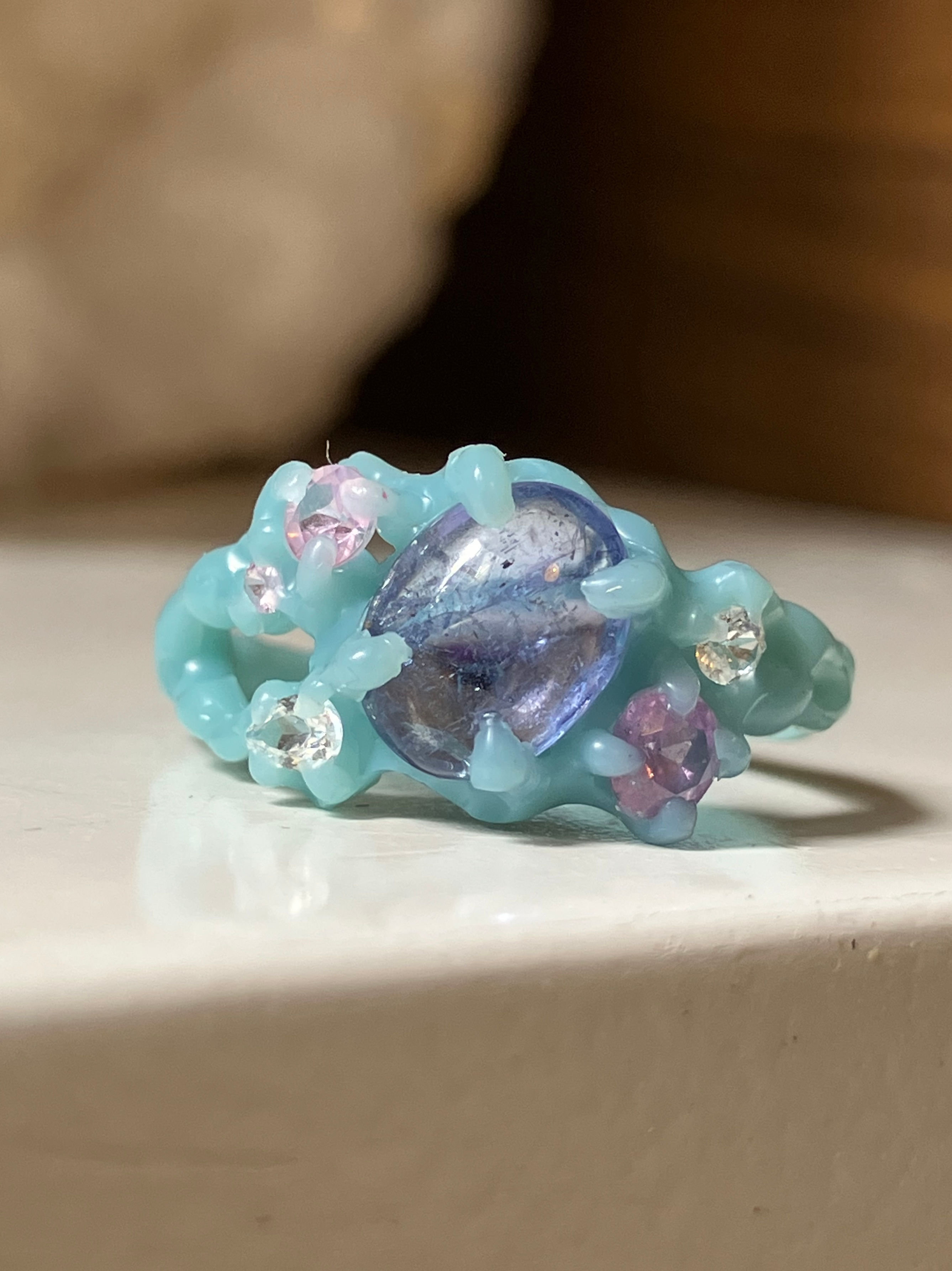 Tanzanite gumdrop ring