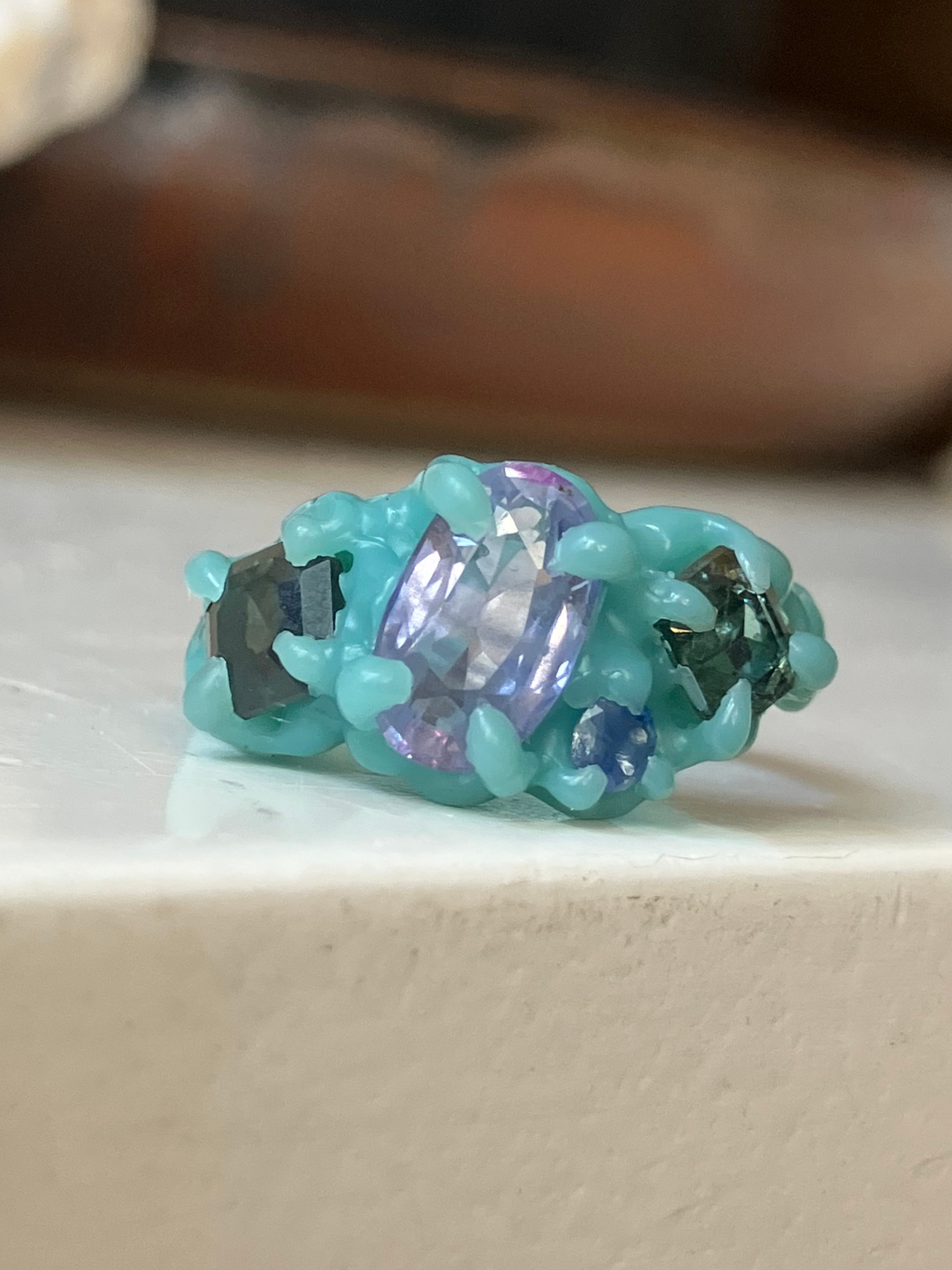 Cornflower sapphire ring