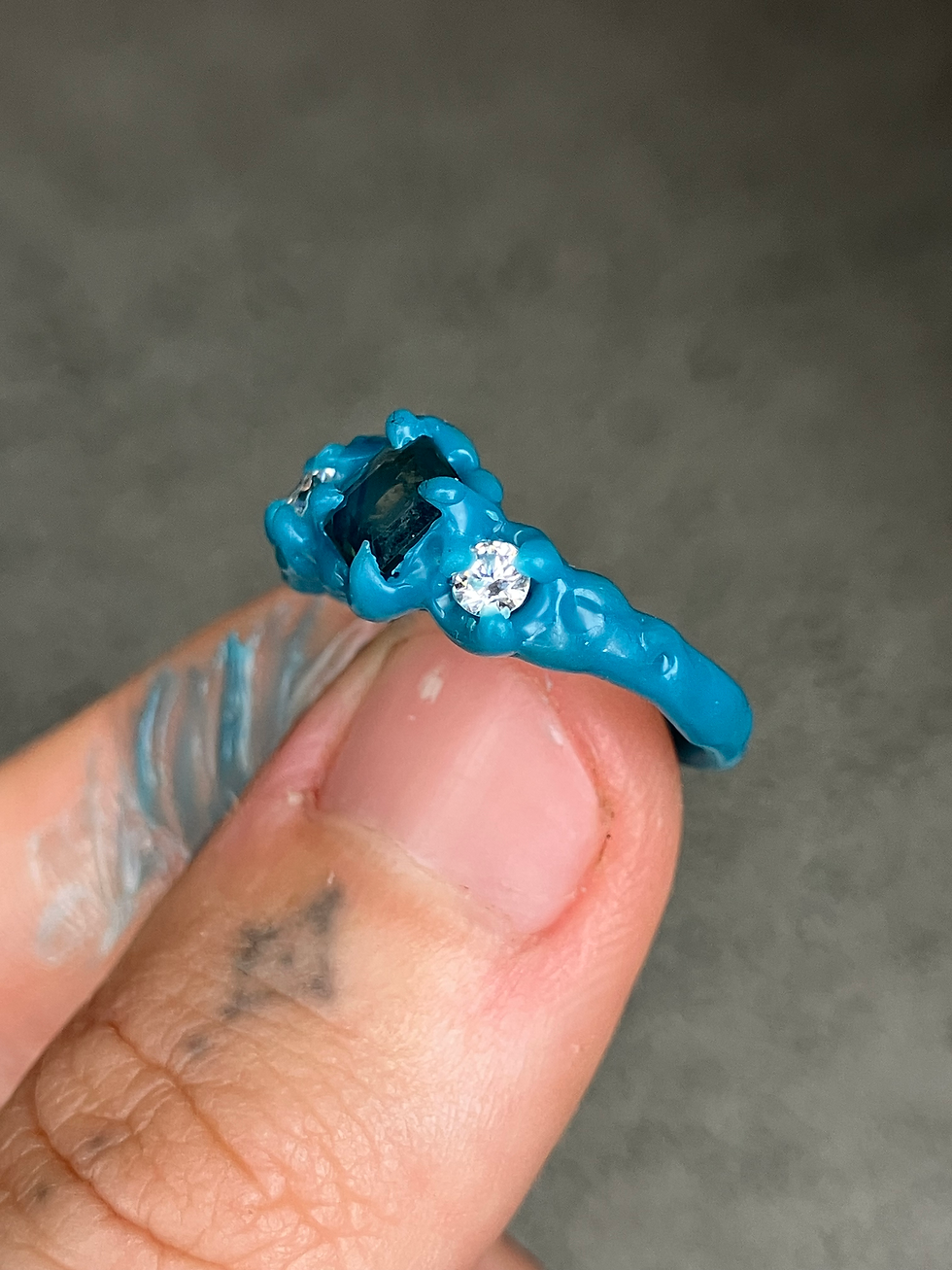 Thumbnail: Sapphire Moissanite ring