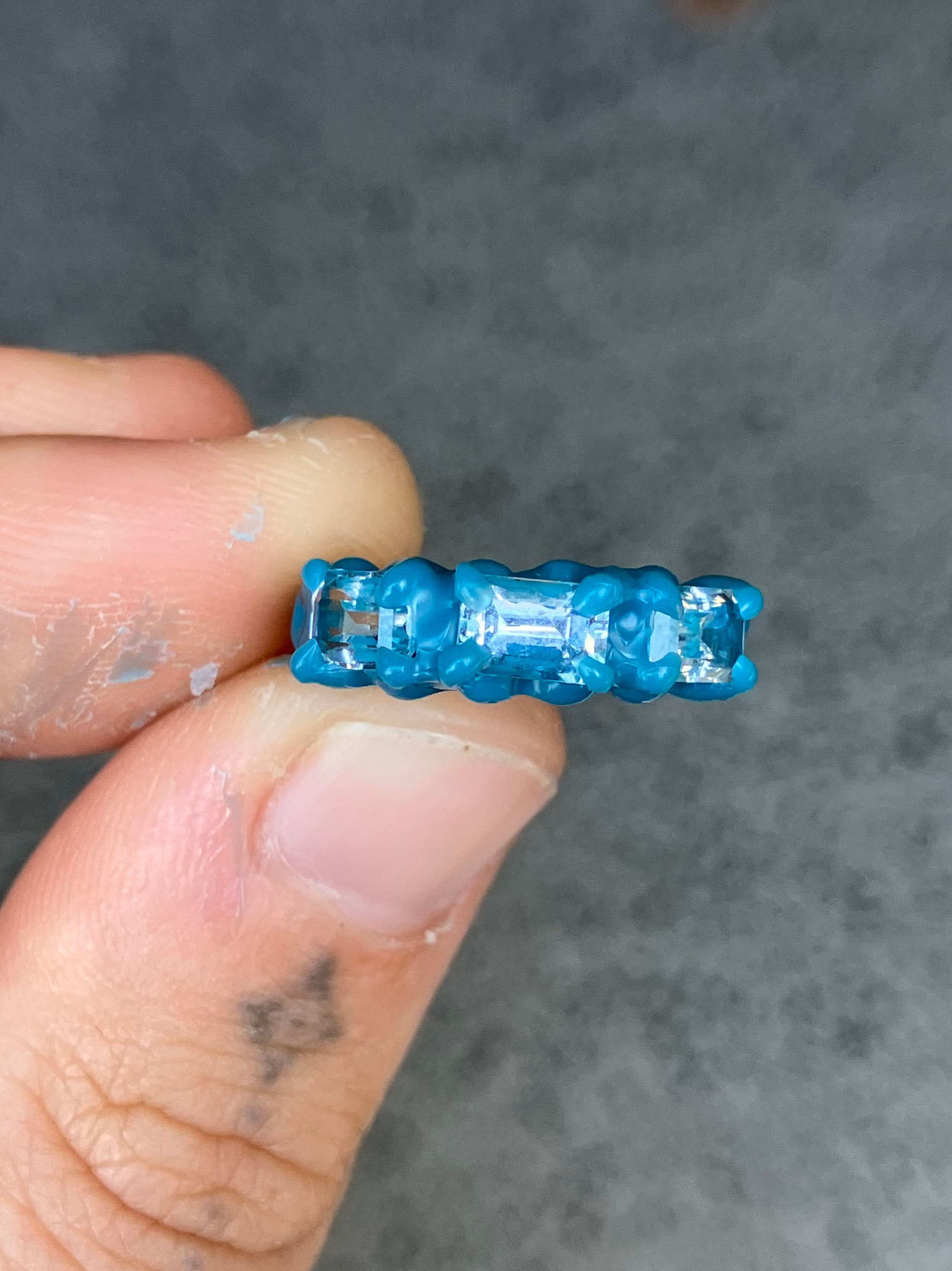 Aquamarine band ring