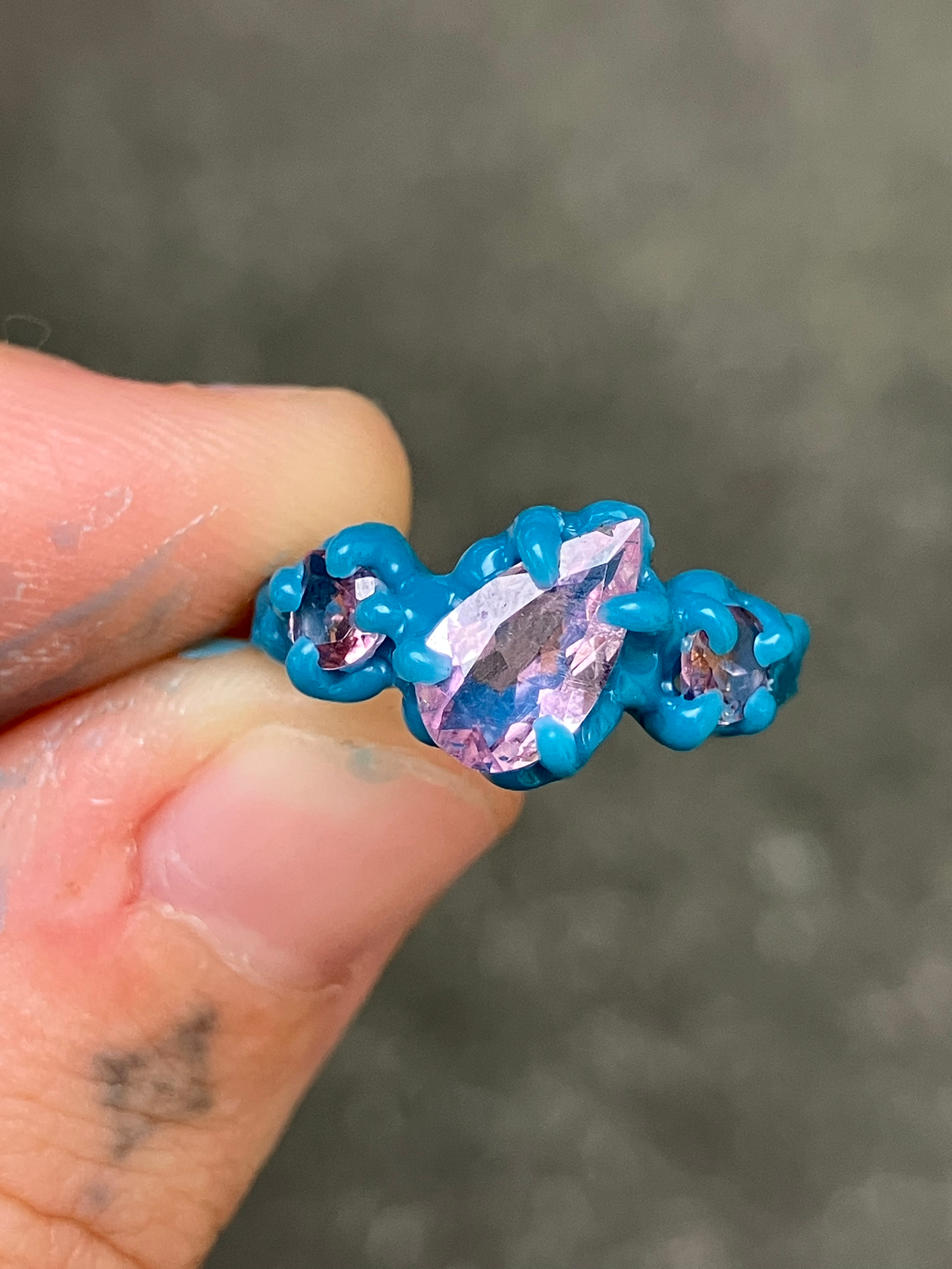 Pink tourmaline ring