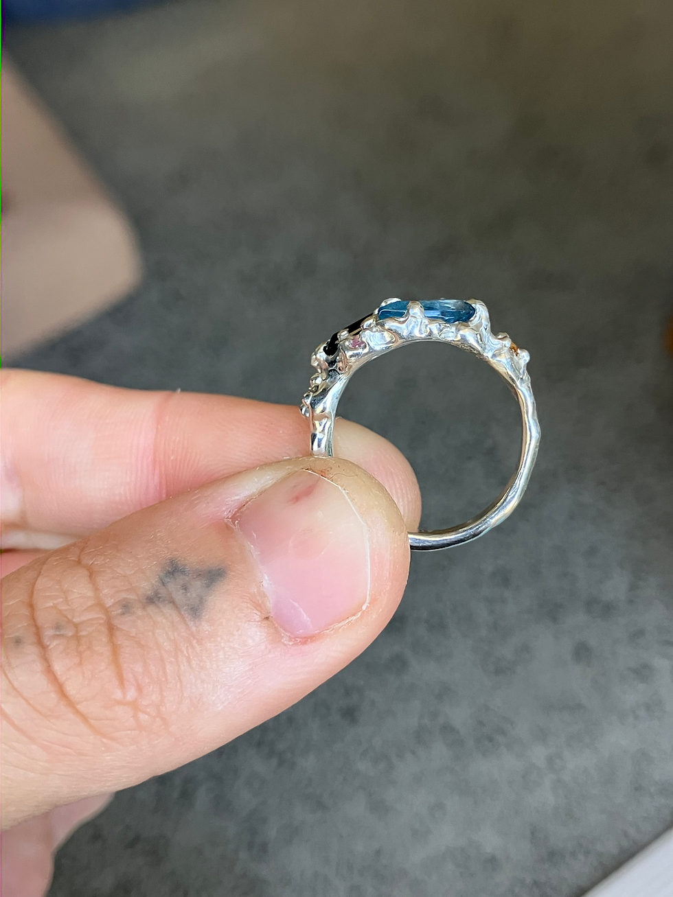 Thumbnail: Aquamarine sapphire ring M1/2 / 6.5