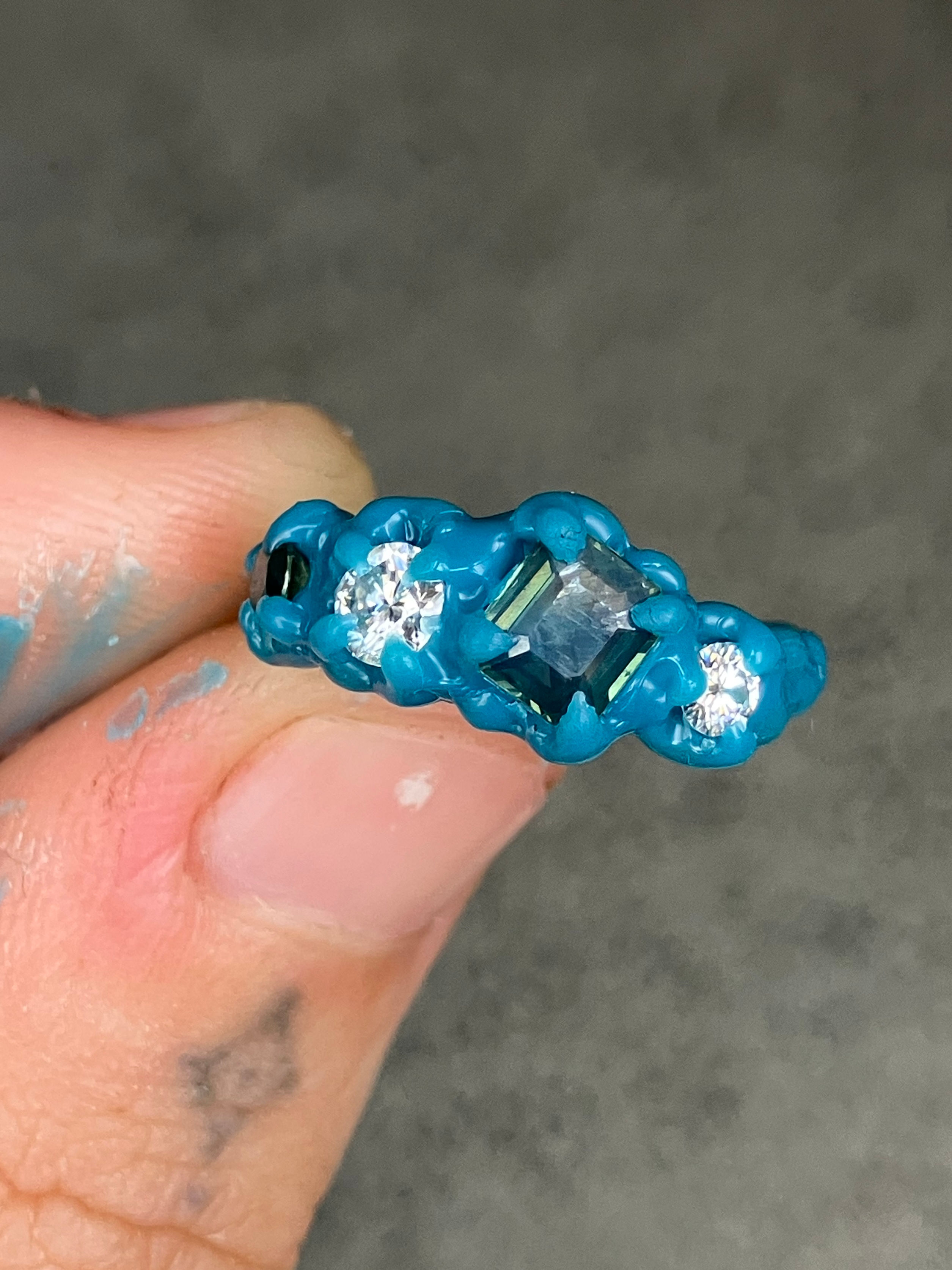 Sapphire Moissanite ring
