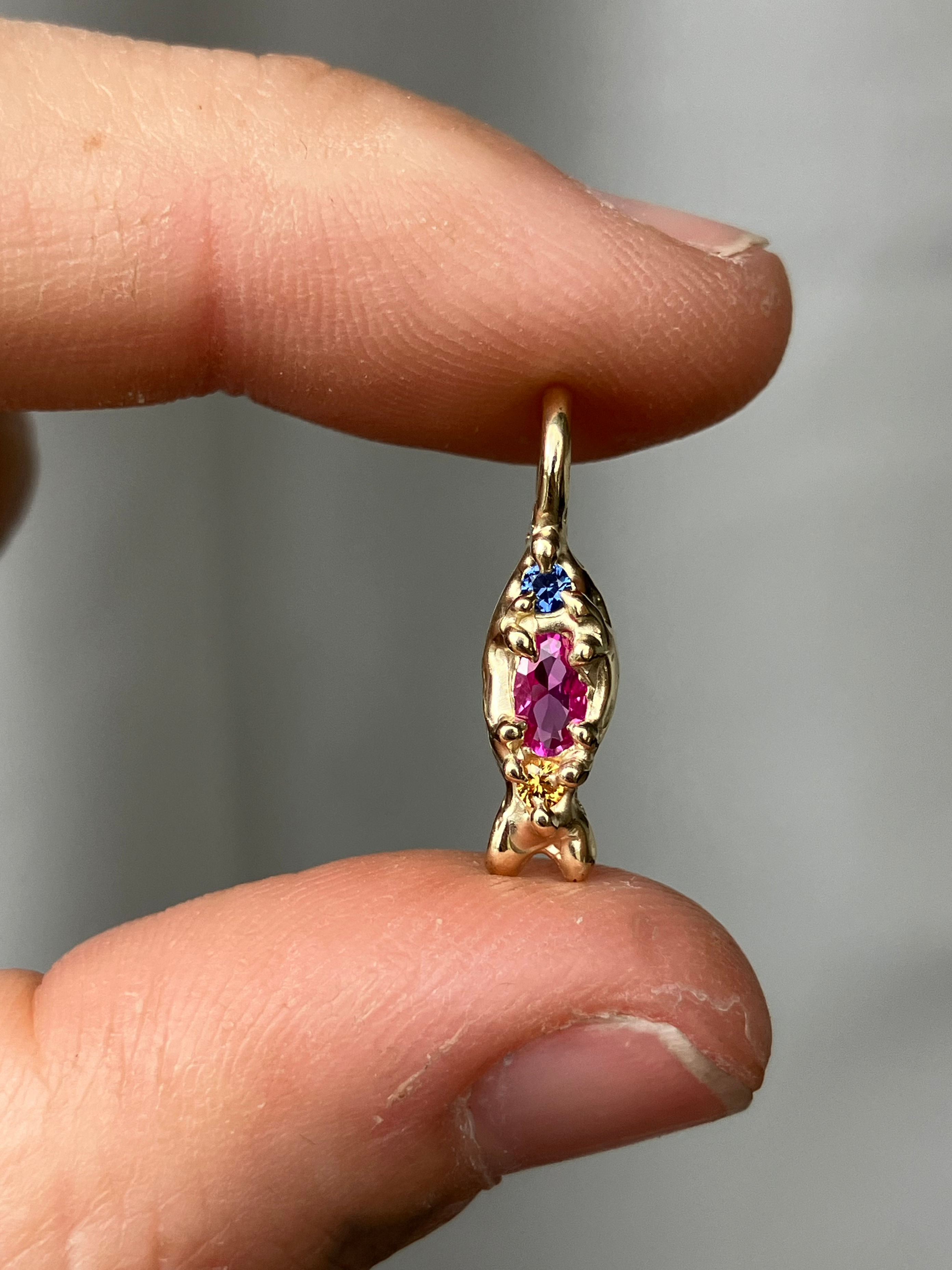 Rainbow fish pendant gold