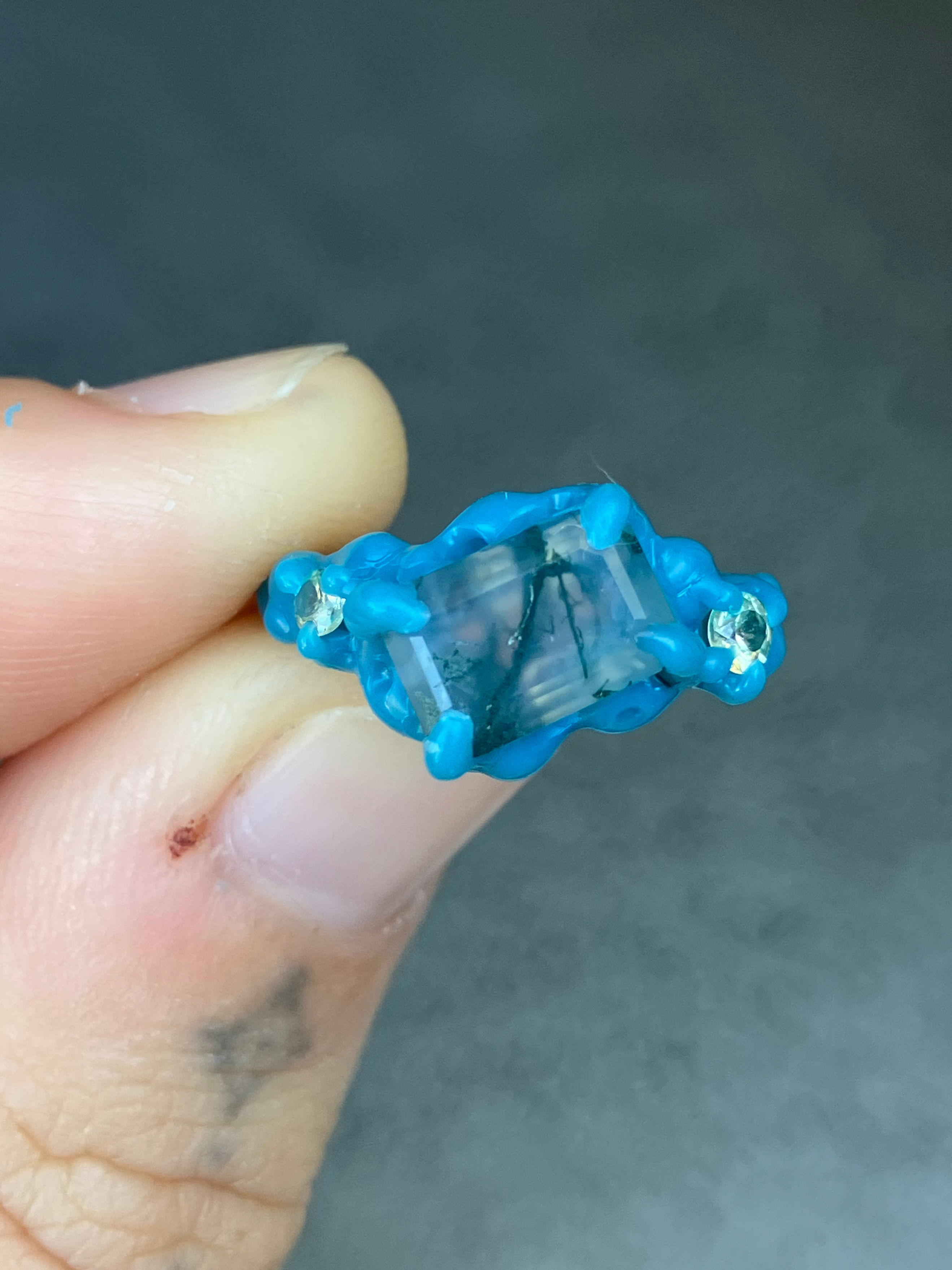 Moss agate ring