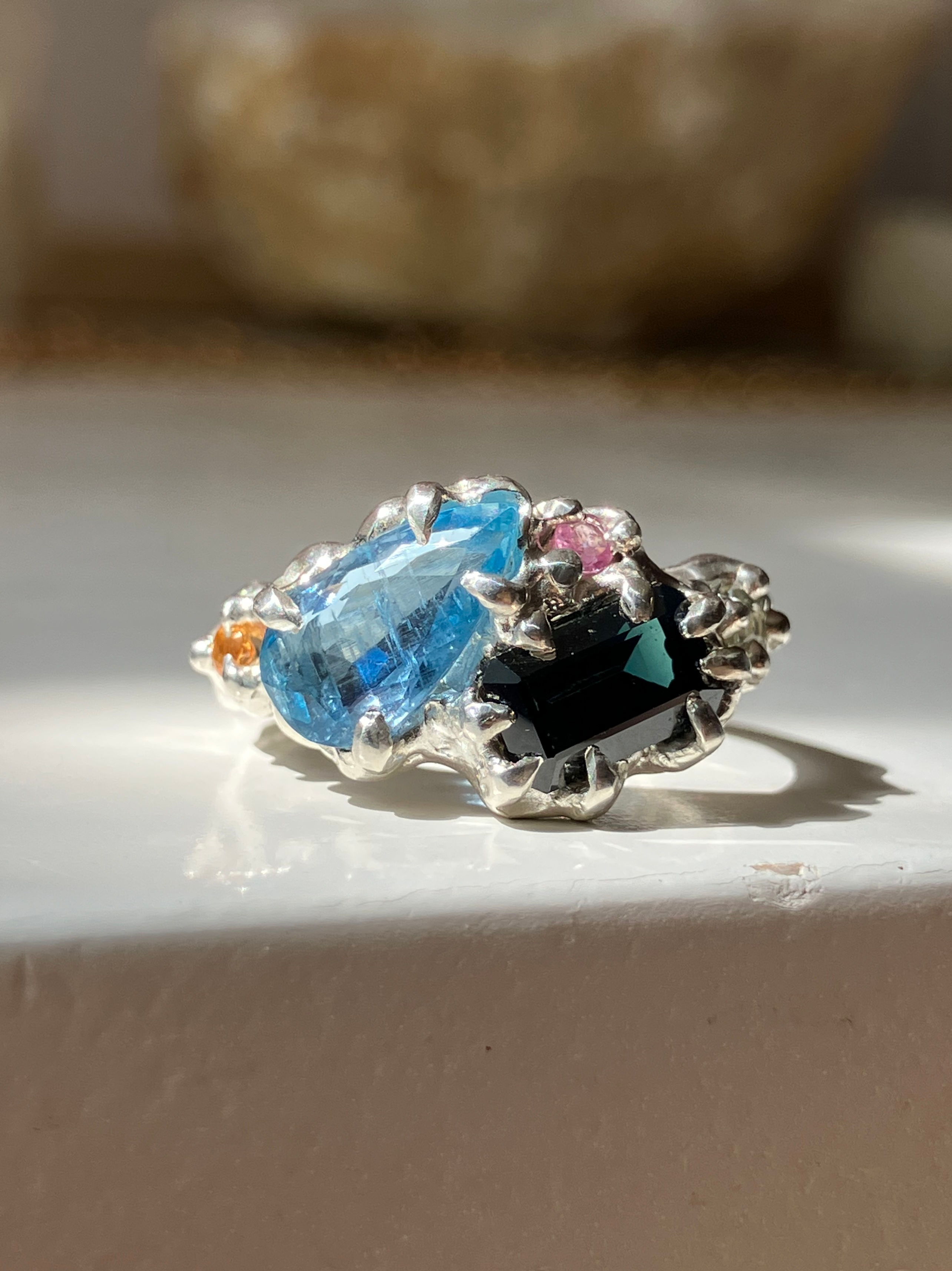 Aquamarine sapphire ring M1/2 / 6.5