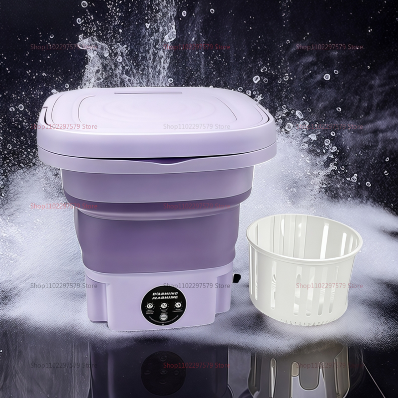 Thumbnail: Compact Foldable Portable Mini Washing Machine with Spin Dryer for Delicates