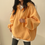 Thumbnail: Women's Cozy Oversized Half-Zip Hooded Sweatshirt with Pockets - Y2K Style