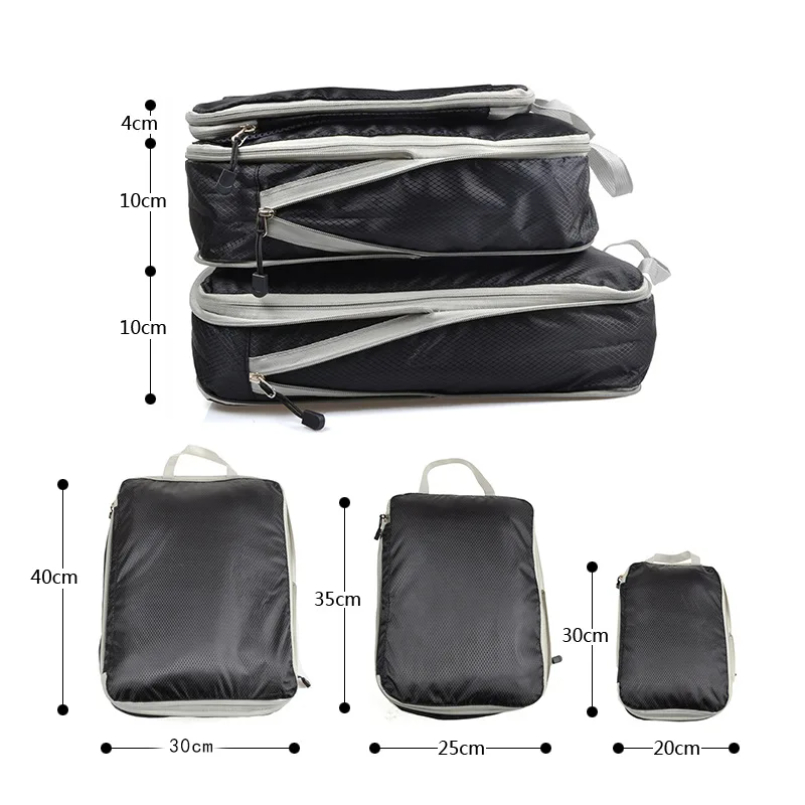 Thumbnail: Ultimate Foldable Waterproof Travel Packing Cubes – Nylon Luggage Organizer Set