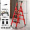 Thumbnail: Heavy-Duty Folding Step Ladder: Wide Non-Slip Steps, Integrated Tool Tray
