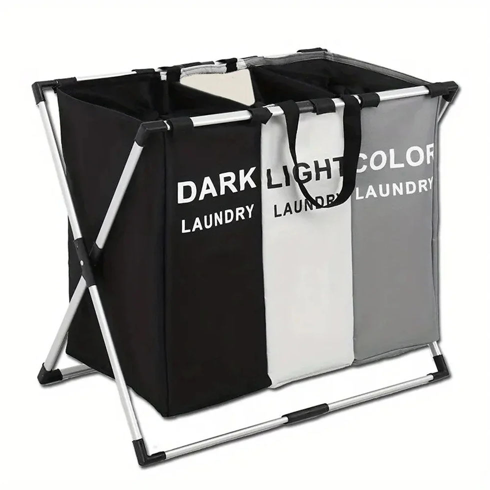 Thumbnail: Foldable Laundry Basket Hamper, Waterproof Dirty Clothes Organizer, Large Stora
