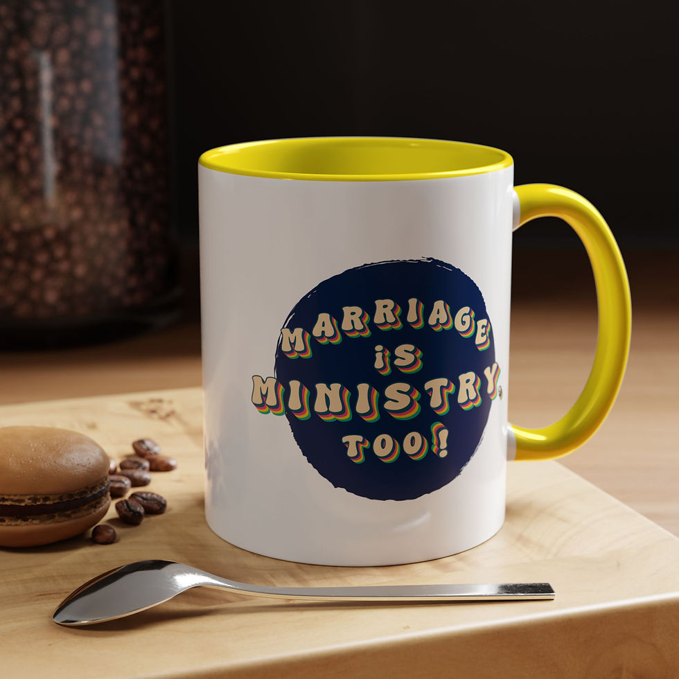Thumbnail: 90s Retro "Marriage is Ministry, Too"  Coffee Mug - Inspiring Gift for Couples