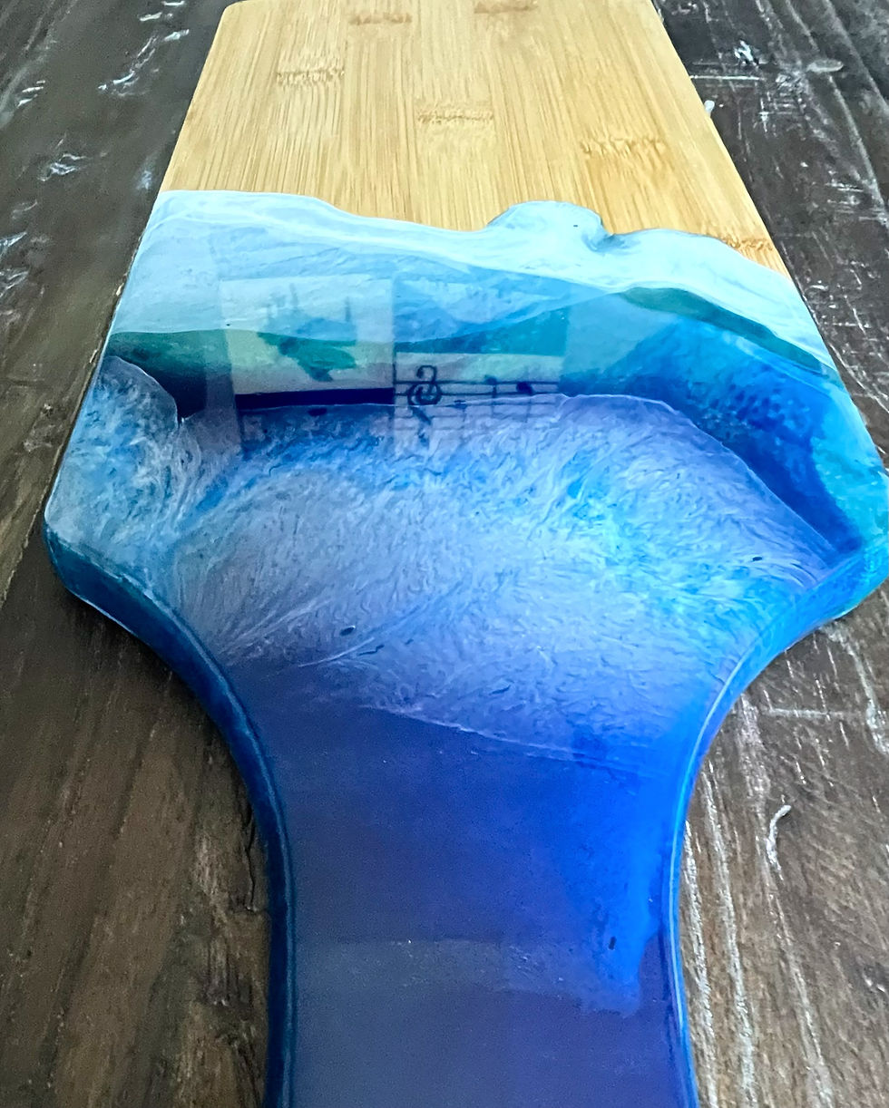 Thumbnail: Ocean Splendor Charcuterie Board bamboo and resin
