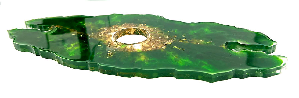 Thumbnail: emerald green wine butler and coasters set