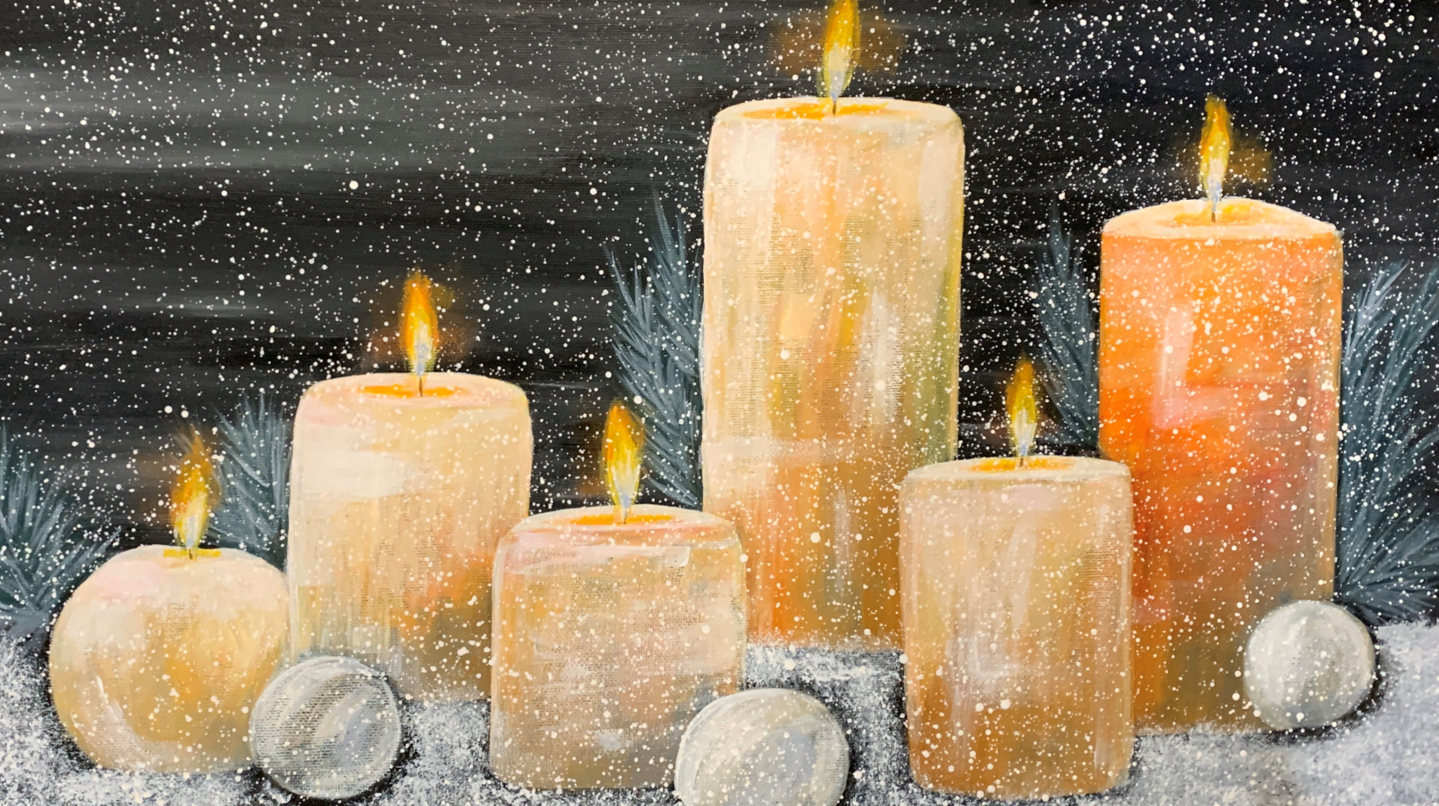 Christmas Candles Painting Image Paintings Plus
