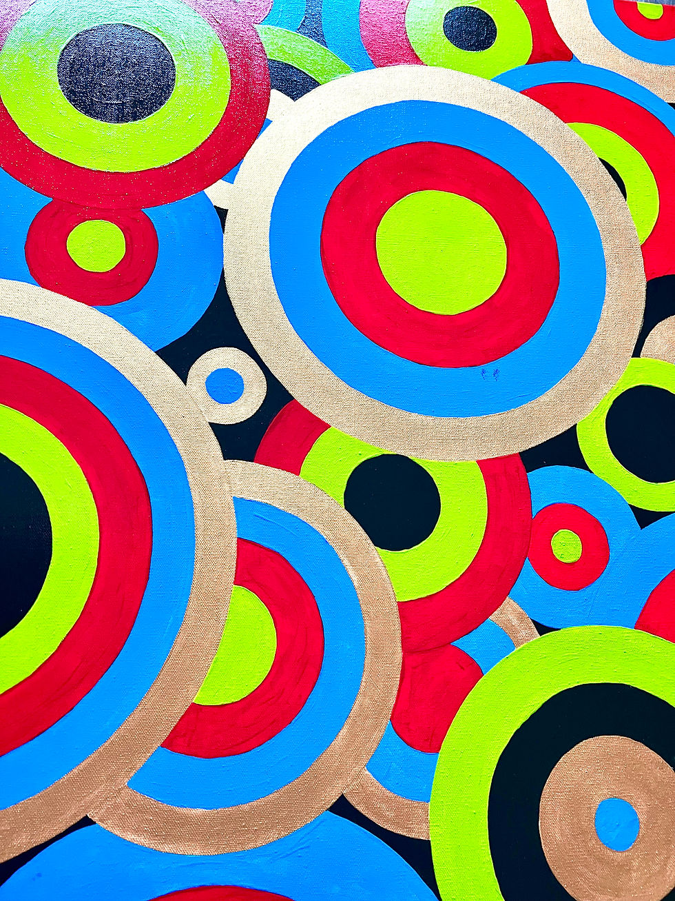 Thumbnail: circles in circles large original painting on canvas archival